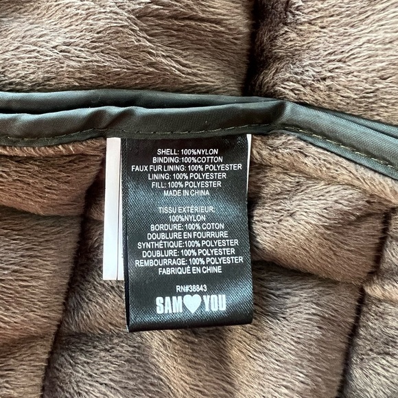 NWT Sam Edelman Women's Quilted Faux Fur Lined Trench Coat Olive Green, size L - Picture 13 of 13